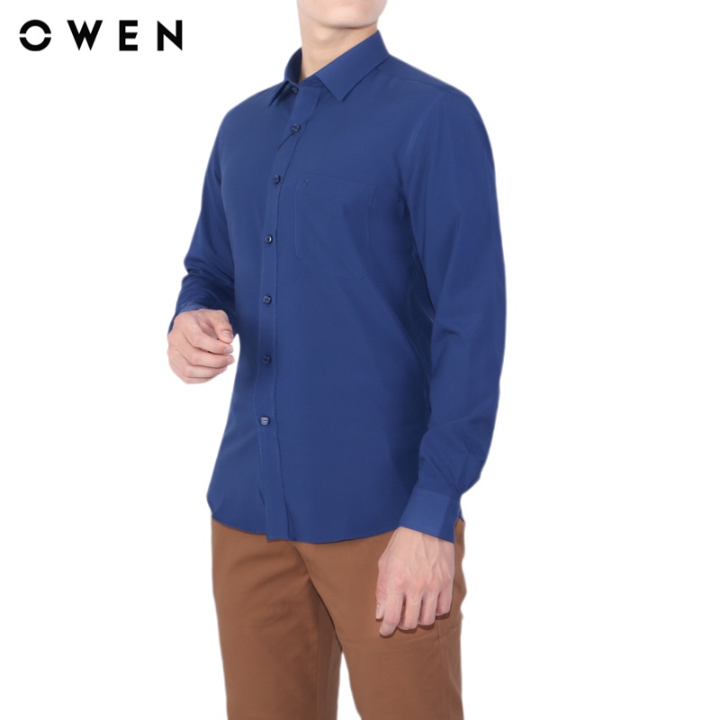 Áo sơ mi dài tay nam Owen Nano Regular Fit Xanh - AR22299DT