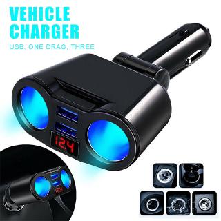 Cốc sạc nhanh 2 cổng usb có màn hình led cho iphone samsung s20 xiaomi trên xe hơi