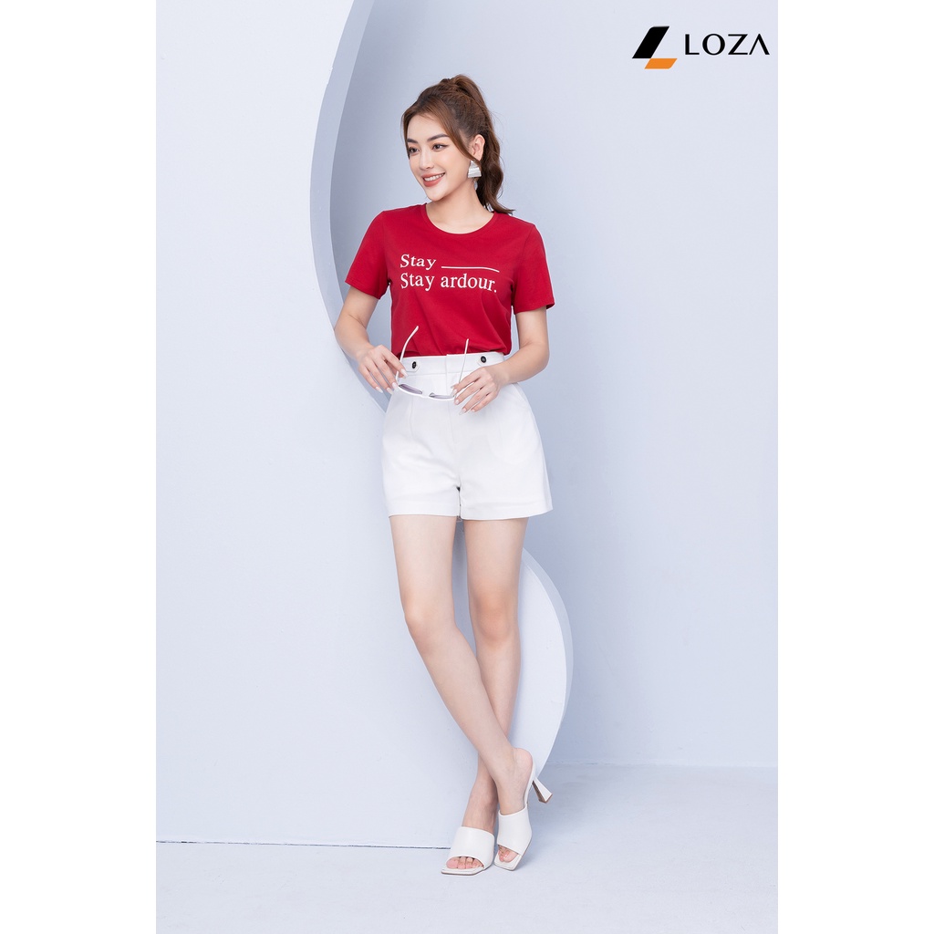 Áo phông in chữ Stay Ardour chất liệu Cotton Compact form vừa LOZA - PT702116