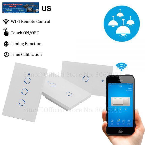 Công tắc Wifi Sonoff Touch T1 US 1 Nút (Chữ nhật)