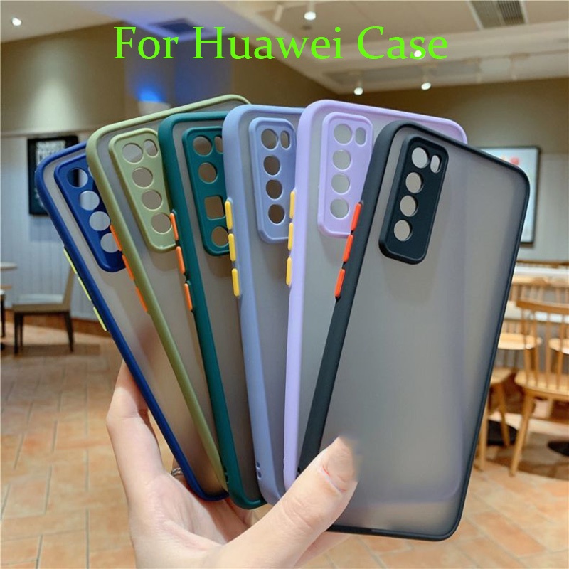 Ốp điện thoại cứng mặt nhám trong suốt chống sốc cho Huawei Y7A Y9A Y7P Y6P Y5P Y9 2019 Y8S