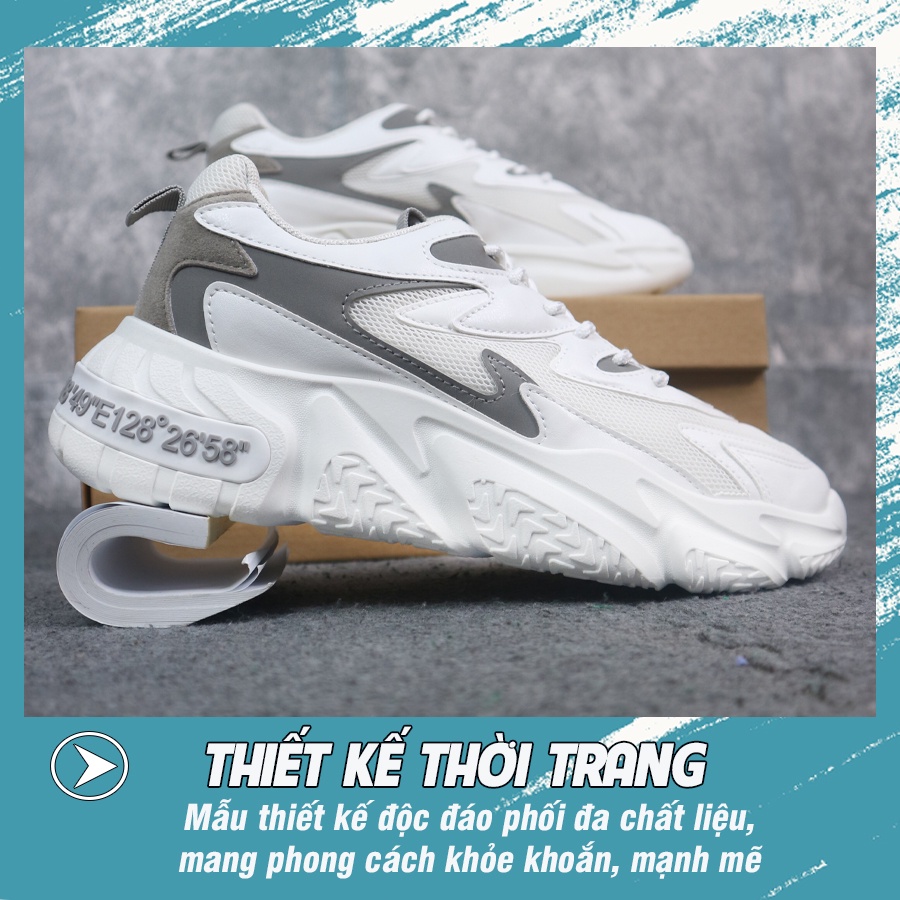 💥 Giày Sneaker bản thịnh hành phối 2 màu V03 Free Match tăng chiều cao 6 cm.