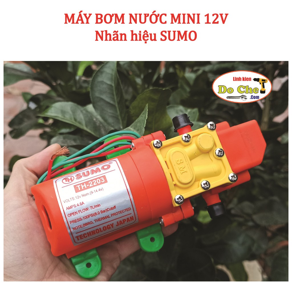 Máy bơm nước mini tăng áp phun sương 12v