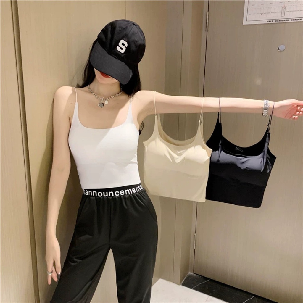 Áo 2 dây đơn mảnh chất su cực đẹp có đệm ngực, dáng croptop thời trang Havana FLA71