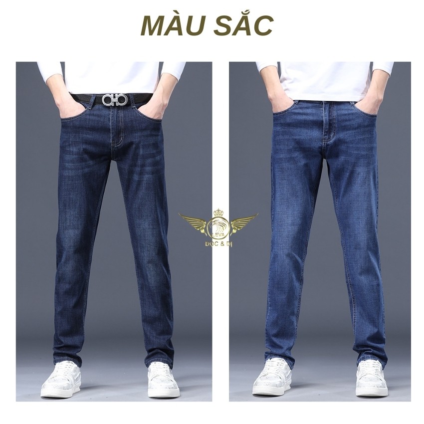 Quần jean nam cao cấp ống đứng LEVAMEN chất liệu vải bò jeans co giãn Basic lịch lãm QJ001 | BigBuy360 - bigbuy360.vn