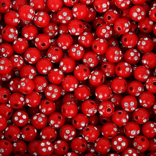 Set 100 hạt cườm 8mm bằng acrylic sáng bóng dùng làm trang sức vòng tay thủ công