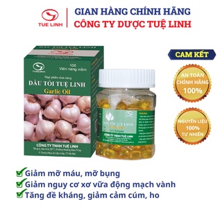 ✅Dầu tỏi Tuệ Linh - [Chính hãng] - Kiểm soát mỡ máu, tăng sức đề kháng của cơ thể - Hộp 100 viên