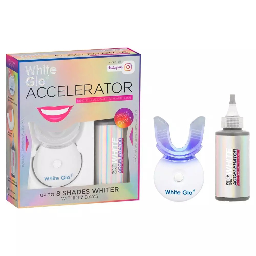 MÁY LÀM TRẮNG RĂNG TẠI NHÀ White Glo White Accelerator Blue Light Teeth Úc - SET NGẬM TRẮNG RĂNG