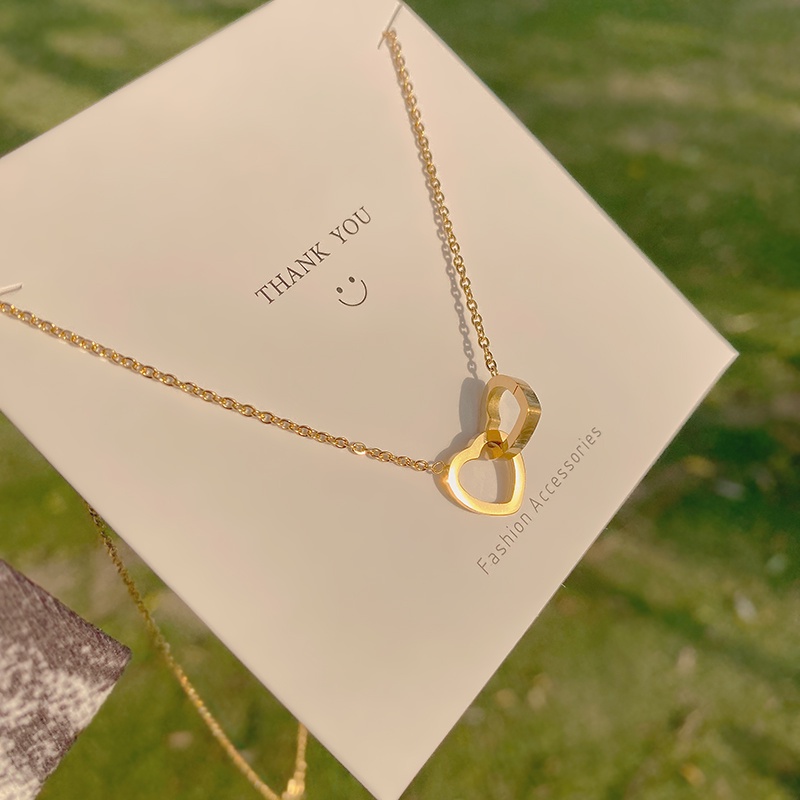 Vòng cổ Thép Titan Mặt Hình Trái Tim Đơn Giản Cho Nữ