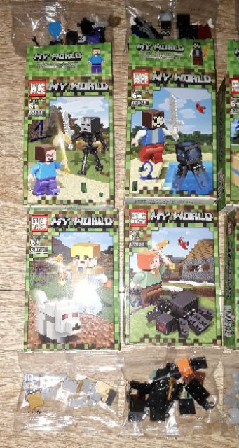 Lắp ráp 1 hộp LegoMineCraff MyWord 63028 có nhiều chi tiết bằng nhựa ABS