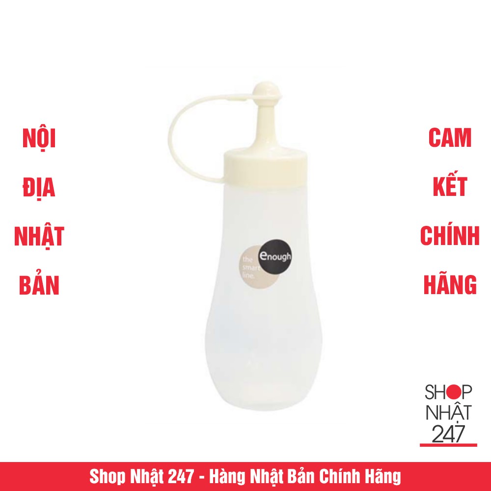 Bình đựng gia vị, nước sốt, nước tương Enough 250ml (Màu trắng) Nội địa Nhật Bản