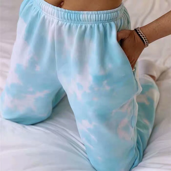 Quần Jogger Loang Nữ Cạp Chun 🦋 Quần Dài Chất Nỉ Ống Rút Unisex 4 Màu 🦋