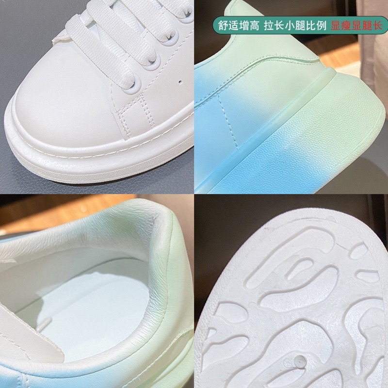 Giày thể thao da trắng McQueen nữ mùa thu 2021 phiên bản Hàn Quốc