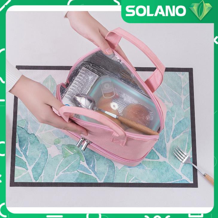Túi giữ nhiệt SOLANO túi đựng hộp cơm, bình nước, bình sữa giữ nhiệt 2 ngăn cao cấp cho văn phòng, du lịch HG-001201