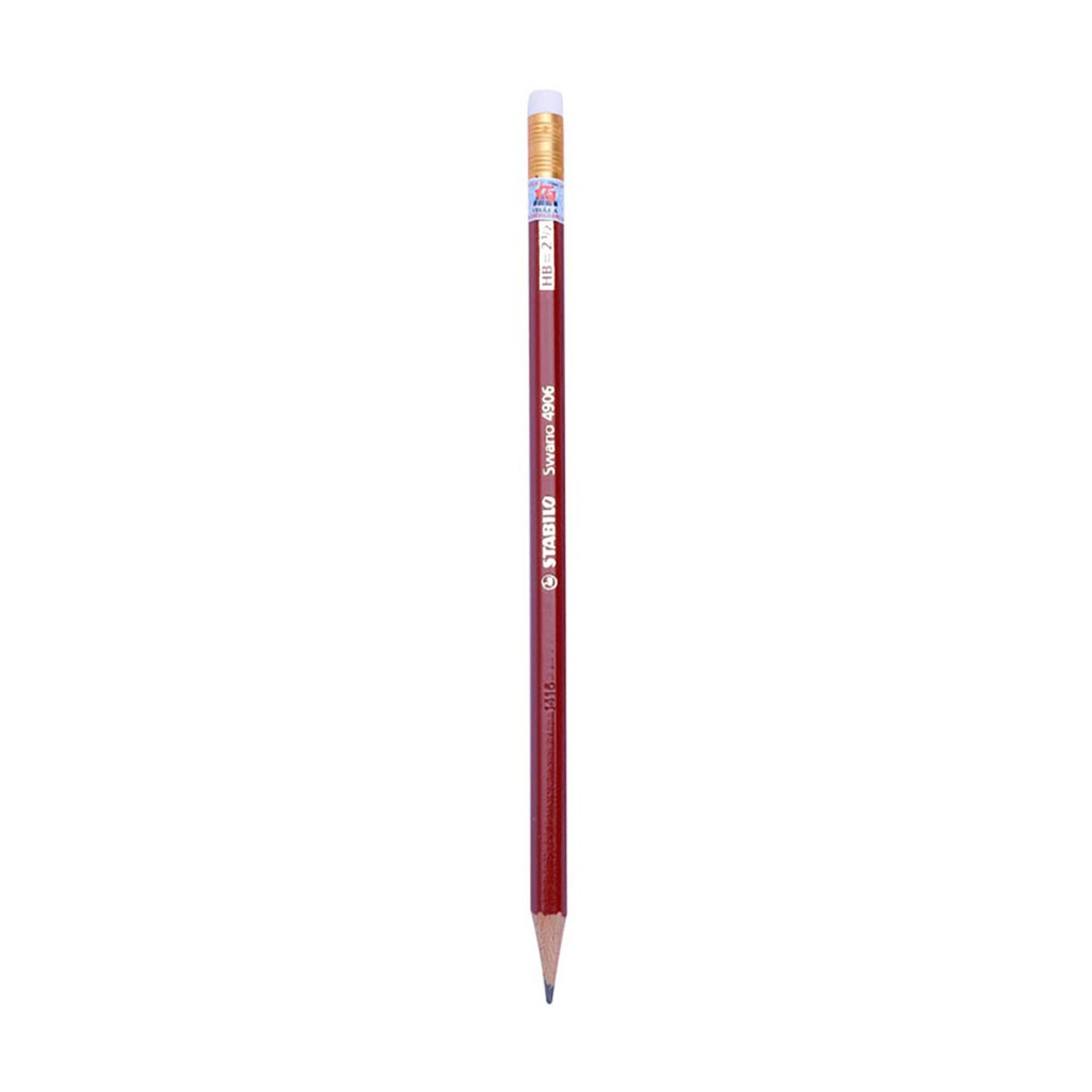Bút chì Đức Swano HB có đầu tẩy, thân đỏ PC4906-HB