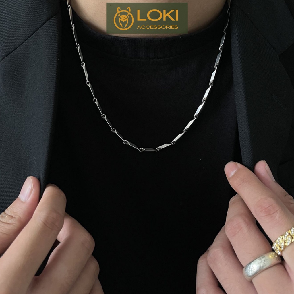 Vòng cổ Unisex Nam Nữ Xích Trơn Basic Màu Bạc Cá Tính Dây Chuyền Cho Nam Nữ Loki Accessories Chất Liệu Inox Không Gỉ