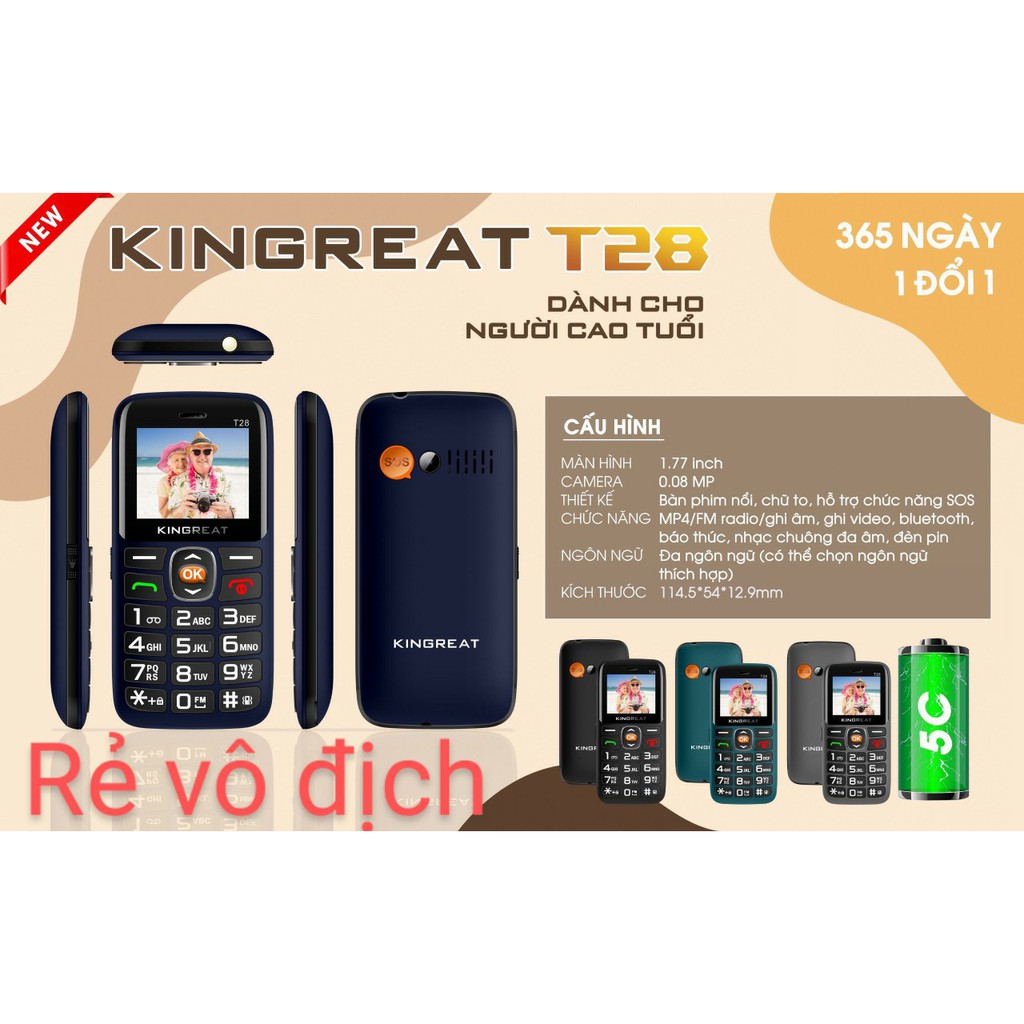 # Mua 1 tặng 1# ĐIỆN THOẠI NGƯỜI GIÀ T28 Bảo hành chính hãng 1 năm