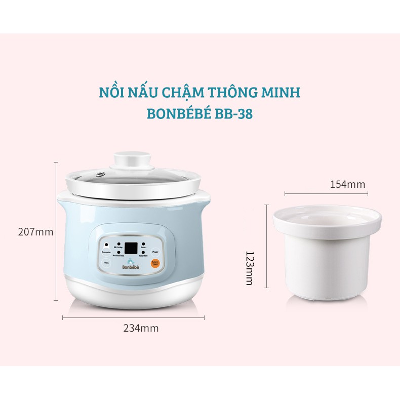 [Chính hãng] Nồi nấu chậm thông minh Bonbébé BB-38