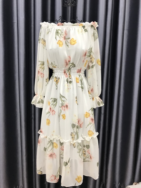 ĐẦM MAXI BẸT VAI TAY DÀI (nhiều màu - Khách đặt hàng ib shop check hàng còn-hết nhé) | BigBuy360 - bigbuy360.vn