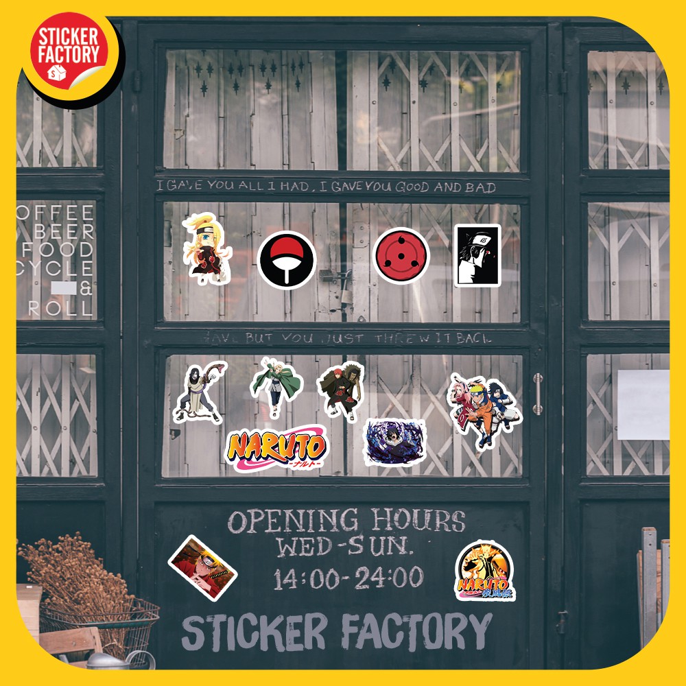 Naruto - hộp set 100 sticker decal hình dán nón bảo hiểm , laptop, xe máy, ô tô - STICKER FACTORY