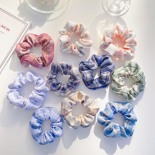 Dây buộc tóc Scrunchies co giãn kẻ sọc hàn quốc đẹp cao cấp BT03