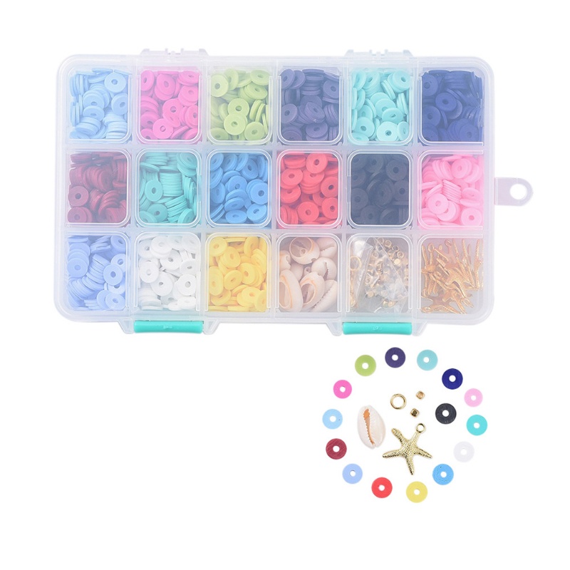 Hộp Hạt Nhựa Polymer 6mm Nhiều Màu Sắc Dành Cho Trẻ Em DIY