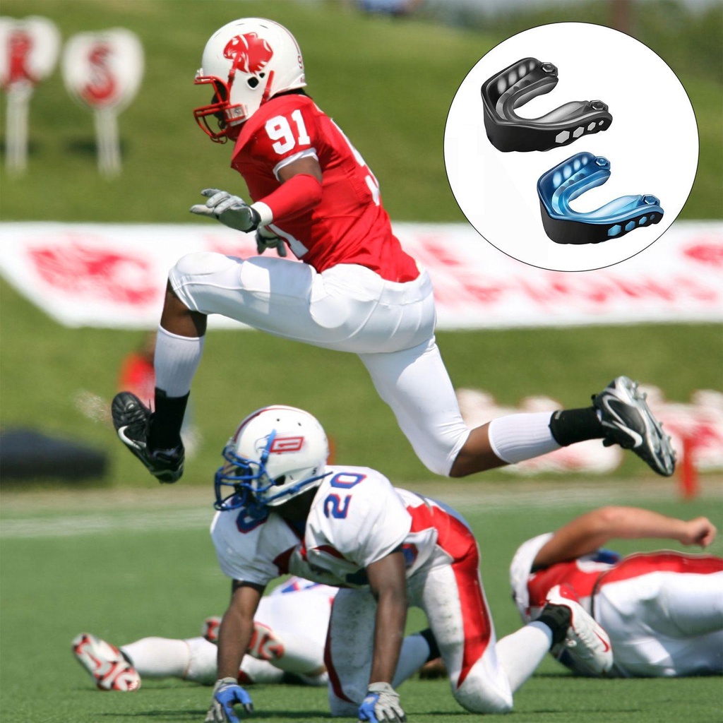 JONYE Đai Bảo Vệ Miệng Khi Chơi Thể Thao Bóng Bầu Dục Chuyên Nghiệp Màu Đen Và Xanh Dương