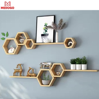  Bộ Kệ Gỗ Treo Tường Trang Trí Phòng Khách Phòng Ngủ – Kệ Lục Giác Kệ Gỗ Thông Tự Nhiên Cao Cấp 