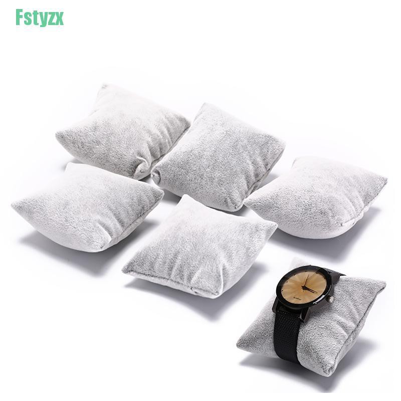 fstyzx set of 5 grey velvet watch bracelet pillows cushions for case box display