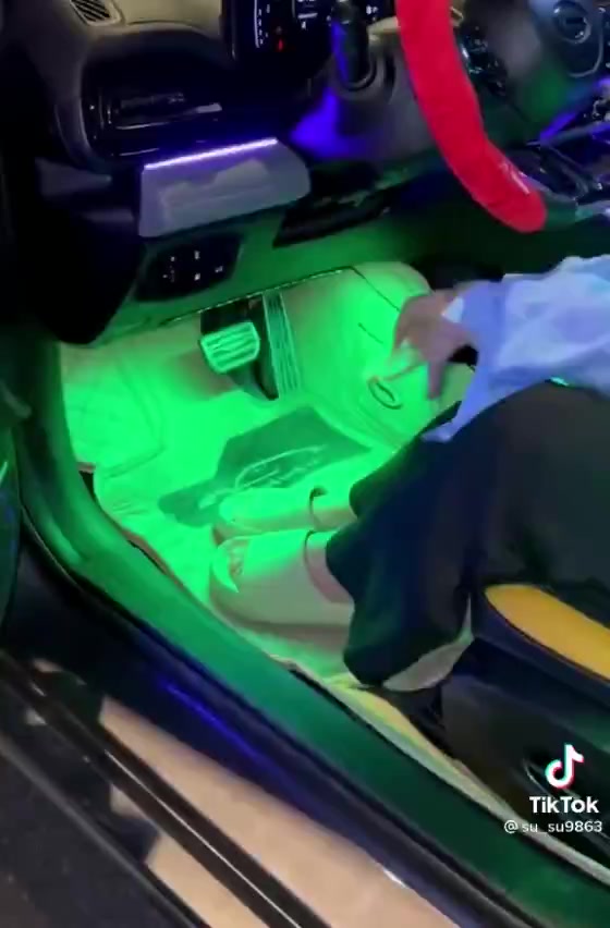 Đèn Led Gầm Ghế Nội Thất Ô Tô Nháy Theo Nhạc, Phụ Kiện Led Nội Thất Xe Sang Trọng Loại 12 Bóng 4 Dải Led 8 Màu Đơn Sắc