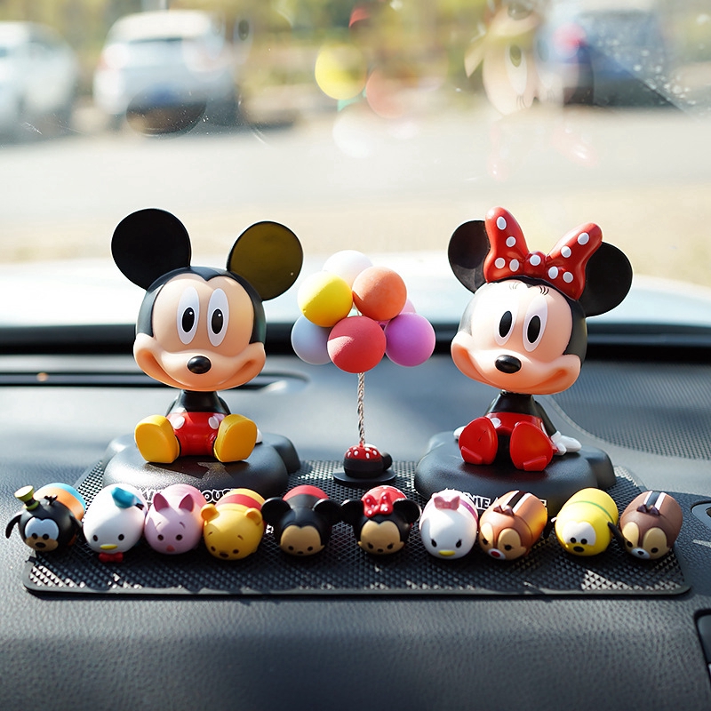 Mô Hình Chuột Mickey Minnie Lắc Đầu Trang Trí Bảng Điều Khiển Xe Hơi