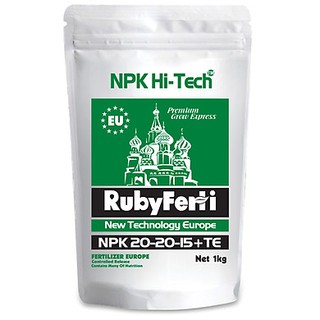 Phân bón NPK Hi-Tech: RubyFerti NPK 20-20-15+TE (1kg)