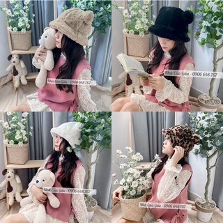 Nón len cục bông mẫu mới cực cute ( Ảnh thật )