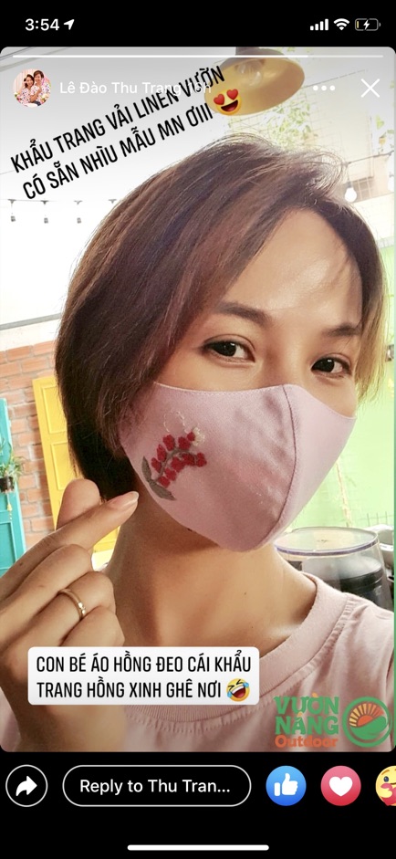 Khẩu Trang Linen Thêu Tay (Ôm sát mặt lắm ạ) | BigBuy360 - bigbuy360.vn