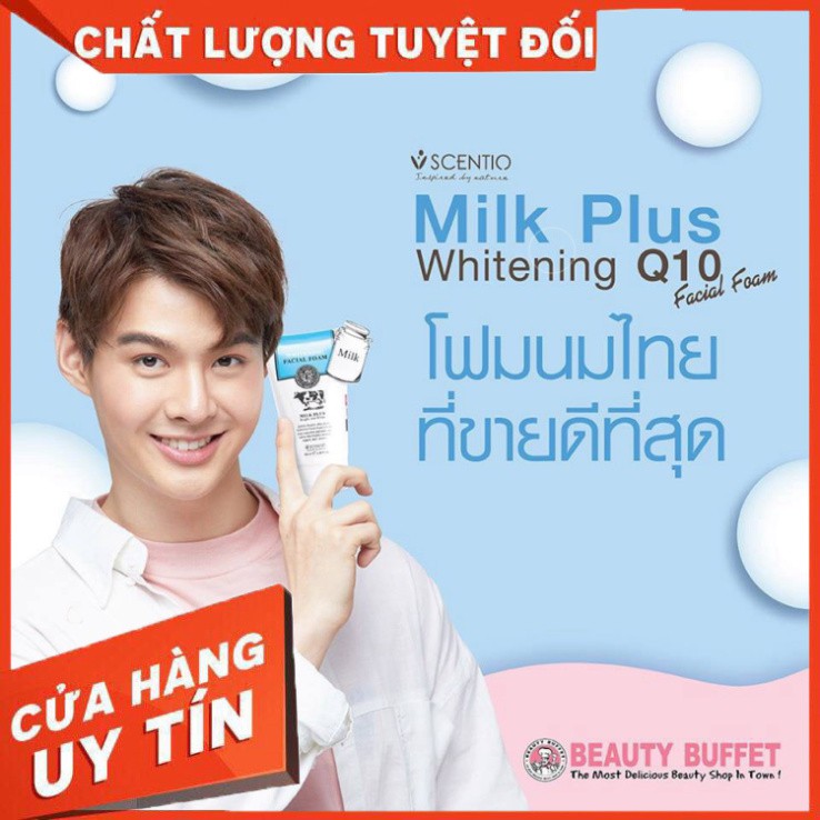 Sữa rửa mặt tạo bọt dưỡng trắng và trẻ hoá da Scentio Milk Plus 100 ml Beauty Buffet