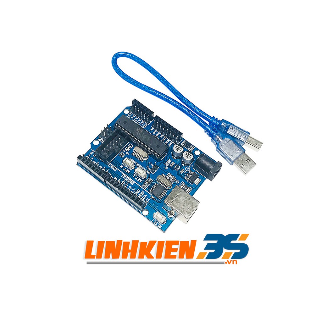 Mạch Arduino UNO R3 chip cắm ( kèm cáp)
