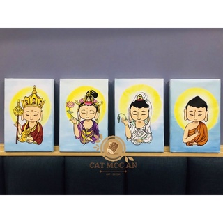 🌼[20x30CM] BỘ TRANH TOAN CANVAS “TỨ PHẬT”🌼