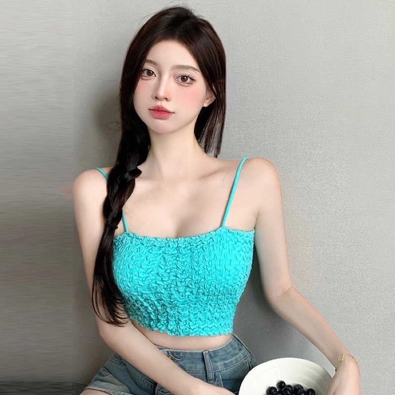 Áo Bra Nữ 2 Dây Vải Xốp Nhún Phong Cách Trẻ Trung mã 587