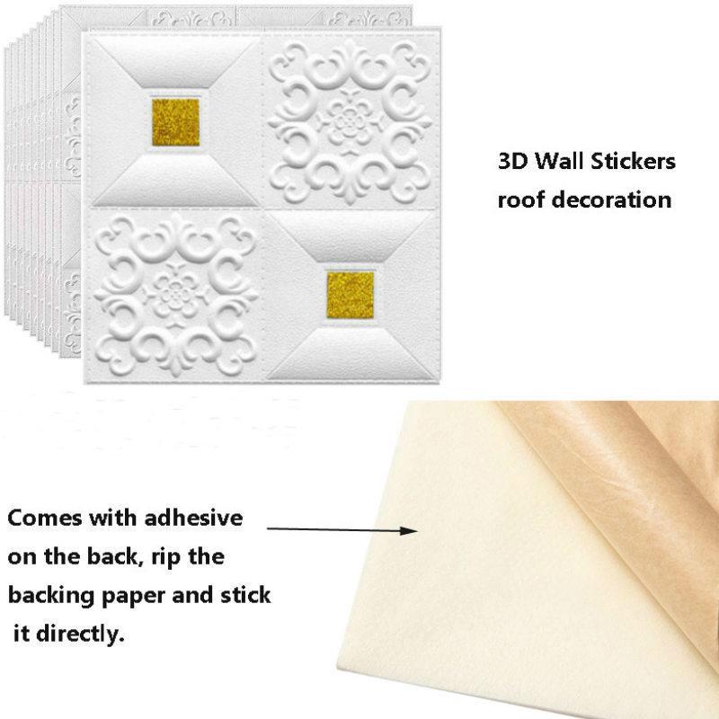 Nhãn dán tường trần nhà trang trí chống nước in hinh2 nổi 3D