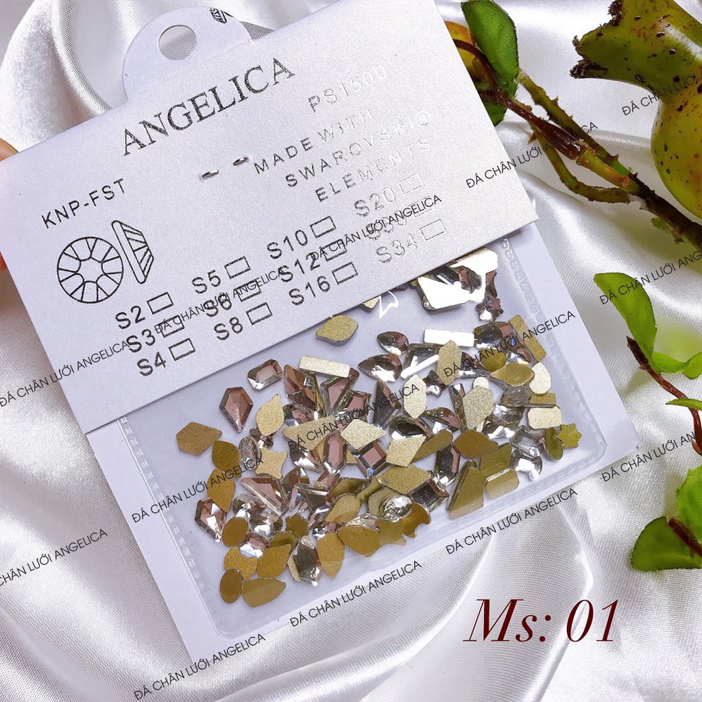 Set Đá Chân Bằng Nail Vàng Trà Chân Vàng Trang Trí Móng ANGELICA SDM