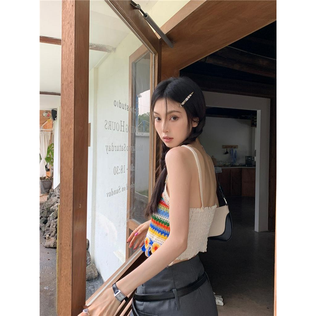 63527 Áo Yếm Dệt Kim Sọc Đầy Màu Sắc Gợi Cảm