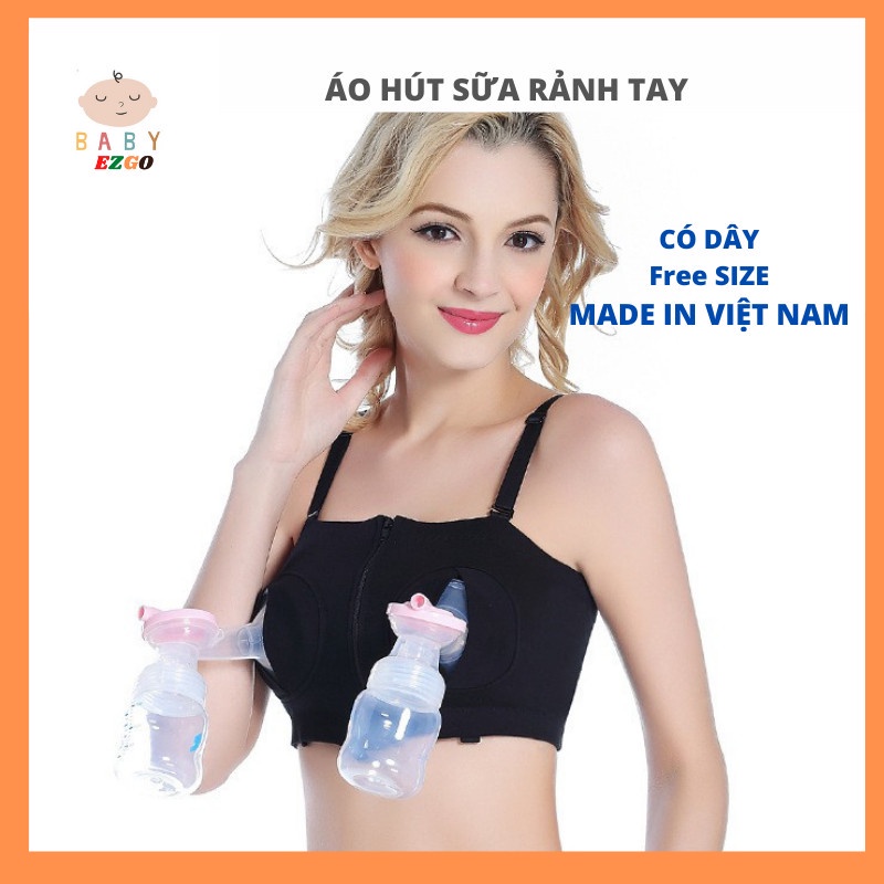 ♚✉Áo hút sữa rảnh tay, vắt có dây chất đẹp Made in việt nam đeo ôm chặt bầu ngực dễ dàng