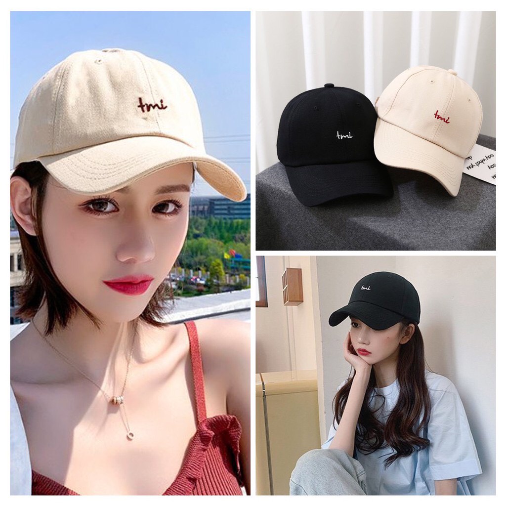 Mũ lưỡi trai thêu chữ Tmi | Nón kết chất nhung Hàn Quốc Unisex cao cấp SG110