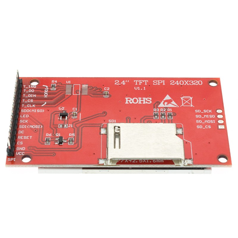 Mô Đun Cổng 2.4 "2.4 Inch 240x320 Spi Tft LCD Serial Port 5V / 3.3V Pcb Micro SD Cho Arduino