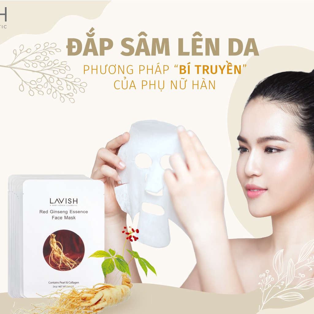 MẶT NẠ HỒNG SÂM SIÊU DƯỠNG TRẮNG (10 MIẾNG) LAVISH H BABY