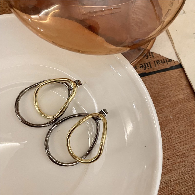 Đôi bông tai kim loại mạ bạc 925 phong cách Âu Mỹ cổ điển thời trang cho nữ