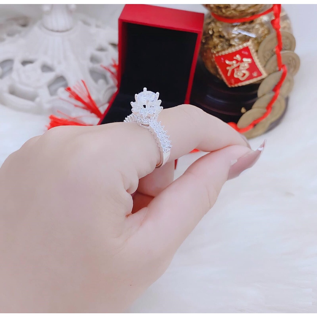 Nhẫn nữ - nhẫn nữ đá cao chuẩn bạc ta -Thanh  bạc