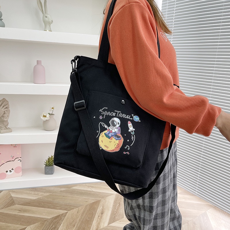 Túi Vải Canvas Cầm Tay Đựng Sách Vở Cho Học Sinh Tiểu Học