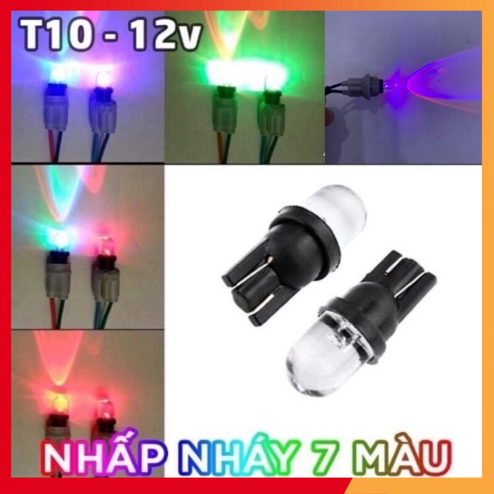 Đèn Led Xi Nhan 7 Màu Nhấp Nháy Dùng Để Làm Xinhan hoặc Demi Chân T10 (Giá 1 Bóng) Có Video Chi Tiết (Ảnh tự chụp)