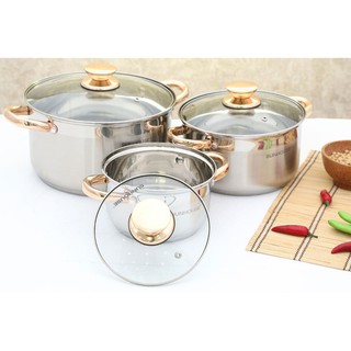 Bộ 3 nồi INOX 5 đáy cao cấp SUNHOUSE SH781